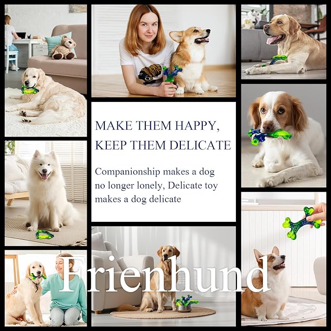 3-Pack Indestructible Nylon Dog Chew Toys for Aggressive Chewers - Long-Lasting Durable Bone-Shaped Toys, Large Breed Dogs, Tough Puppy Teeth Enrichment-Mewly Pet