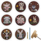JamJam Set of 8 1.8" Wooden Unique Cabinet Knobs Pig Tiger with Flower Safari Animal Nursery Dresser Drawer Furniture Handle Knobs and Pulls