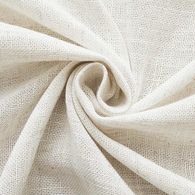 RYB HOME Linen Sheer Curtains - 108 inches Extra Long Semi Sheer Grommet Boho Curtains for Living Room Bedroom Farmhouse Canopy Bed Dining, W 52 x L 108, Set of 2, Linen
