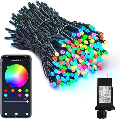 Smart WiFi LED Christmas Lights, APP-Controlled RGB Fairy String Lights, Ideal for Xmas Tree, Garden, Home, Party, Halloween Festival Deco (33ft-100LED)