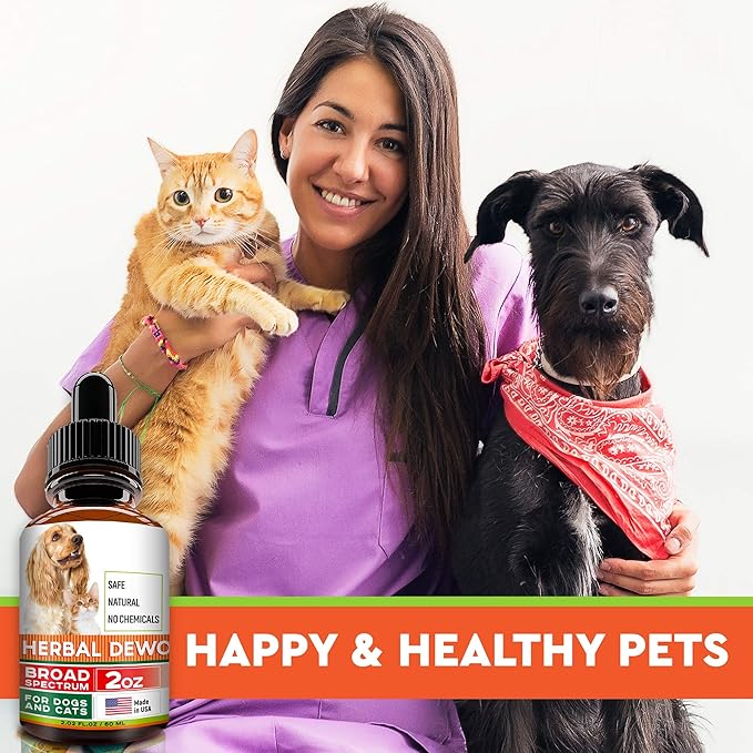 Herbal Cleanse fot Cats and Dogs - Homeopathics Parasites and Toxins for Dogs and Cats - All Breeds and Size - Puppy & Kitten - 2oz-Mewly Pet