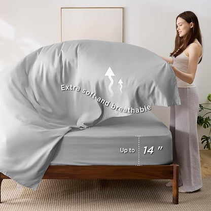 Bedsure Queen Comforter Set - 7 Pieces Reversible Infinity Blue Bedding, Queen Size Bed Set for All Seasons, Bed in a Bag with Down Alternative Comforter, Sheets, Pillowcases & Shams