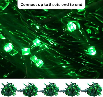 Holiday Essence Mini LED Green St. Patrick’s Lights Set, 60 5mm Wide Angle Christmas String Lights Green Wire, Indoor Outdoor Décor for Home Patio Garden Decorations, UL Certified