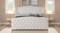 Jennifer Taylor Home Marcella Upholstered Shelter Headboard Bed Set, King, Bright White Polyester