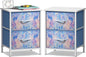 Sorbus Nightstand with 2 Drawers - Kids Bedside Furniture End Table Night Stand - Steel Frame, Wood Top & Easy Pull Fabric Bins - Dresser & Chest for Home, Bedroom Accessories, Office & Dorm (2 Pack)