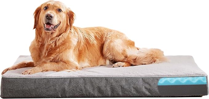Orthopedic Memory Foam Dog Bed, Cooling Dog Beds for Extra Large Dogs -Waterproof Pet Bed for Crate with Removable Washable Cover, XL(41inch,90Lbs)-Mewly Pet