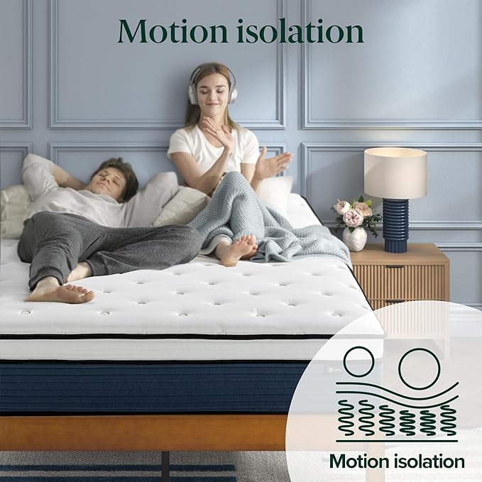 ZINUS 12 Inch Comfort Support Hybrid Mattress [New Version], King, Fiberglass Free, Medium Plush, Motion Isolation, Certified Safe Foams & Fabric, Mattress in A Box