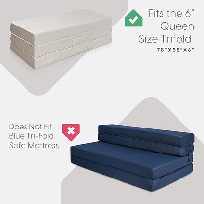 Milliard Carry Case for the Tri-Folding Memory Foam Mattress 6 Inch Queen Size (78" x 58" x 6")(Mattress NOT Included)