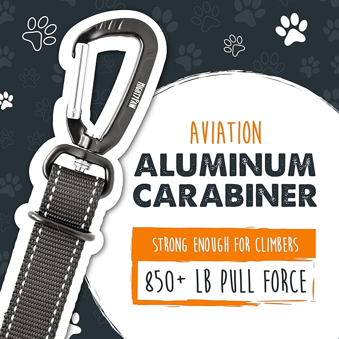 Mighty Paw Dog Seat Belt for Car - Safe Distraction Free Driving, Heavy-Duty Design with Aviation Grade Aluminum Carabiner, Adjustable Dog Seatbelt Harness for Small, Medium and Large Pets-Mewly Pet