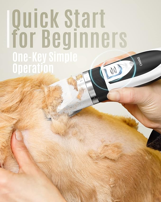 oneisall Dog Shaver Clippers Low Noise Rechargeable Cordless Electric Quiet Hair Clippers Set for Dogs Cats Pets-Mewly Pet