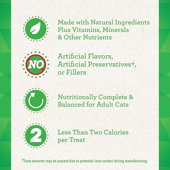 Greenies Feline Smartbites Skin & Fur Crunchy and Soft Natural Cat Treats, Chicken Flavor, 4.6 oz. Pack (Pack of 2)-Mewly Pet