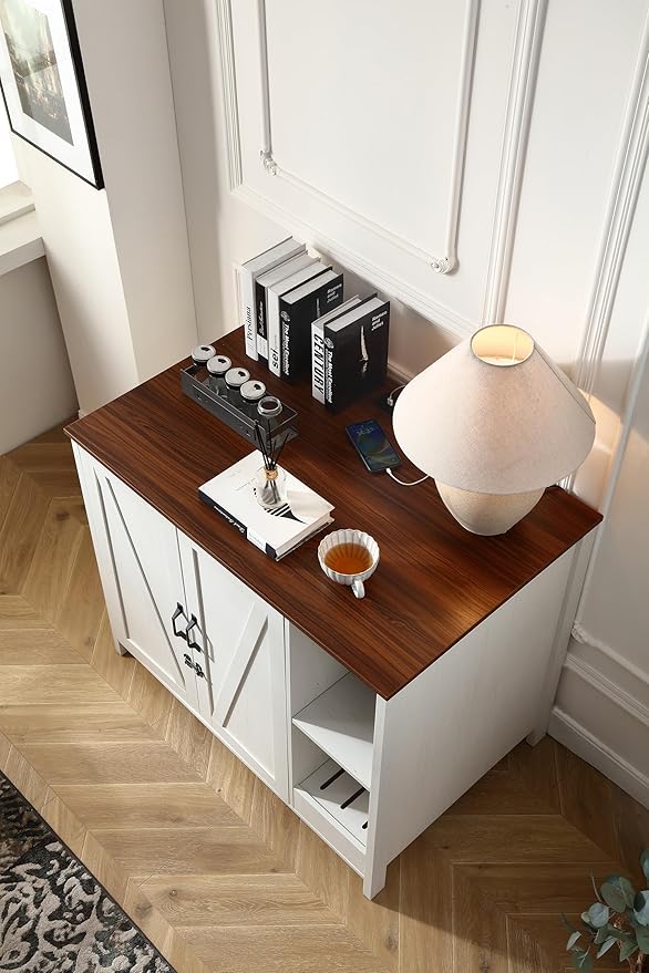 Cat Litter Robot Enclosure,for Placing Litter Robot 3/4,Power Outlet and Dog-Proof Shelf for Litter Robot Cabinet,Litter Collector for Automatic Litter Box Enclosure,Antique White-Mewly Pet