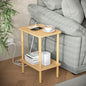 Apicizon 2 Tier End Table, Small Side Table with Charging Station, Boho Bedside Table with USB Ports and Outlets, Nightstand for Small Spaces, Bedroom, Living Room, Entryway, Easy Assembly, Natural