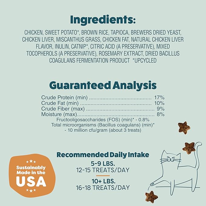 Shameless Pets Crunchy Cat Treats - Catnip Treats for Cats with Digestive Support, Kitten Treats with Real Ingredients, Natural & Healthy Flavored Feline Snacks - Catnip N Chill Chicken Liver, 1-pk-Mewly Pet