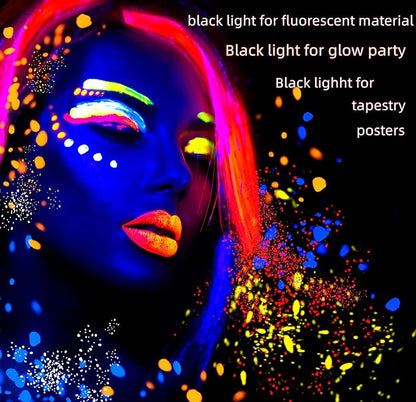 Black Light Bar 10W 1ft LED Blacklight for Fluorescent Tapestry Poster Body Paint Glow Party UV Strip Lights for Cabinet and Display Magnetic THLITURE 2 Pack