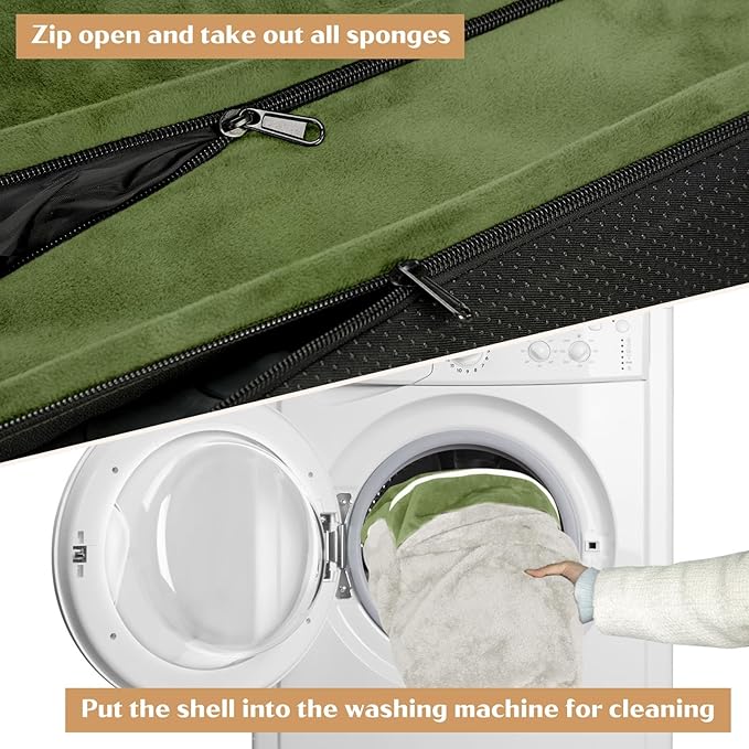 Comfort Expression Small Dog Beds Waterproof Orthopedic Foam Dog Sofa Beds for Small Dogs Comfy Pet Bed with Washable Removable Cover & Non-Slip Bottom(X-Small,Light Green)-Mewly Pet