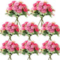 Geosar 8 Bundles Artificial Peonies Flowers Fake Silk Peony Bouquet Faux Peonies Flowers Bulk for Decoration Vase Floral Arrangements Wedding Party Table (Rose Pink,Light Pink)