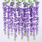 mizii 6Pcs Purple Wisteria Hanging Flowers 48" Silk Wisteria Artificial Flowers Garland Vines Fake Hanging Flowers Decoration for Wedding Flower Wall Backdrop Centerpieces Party Room Decor (Purple)