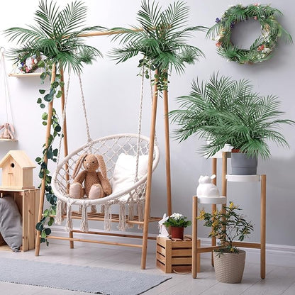 Yunsailing 60 Pieces 25" Artificial Palm Leaves Faux Tropical Palm Fronds Large Fake Greenery Plants Leaf Branches for Wedding, Palm Sunday, Flower Arrangement, Hawaiian Jungle Safari Party