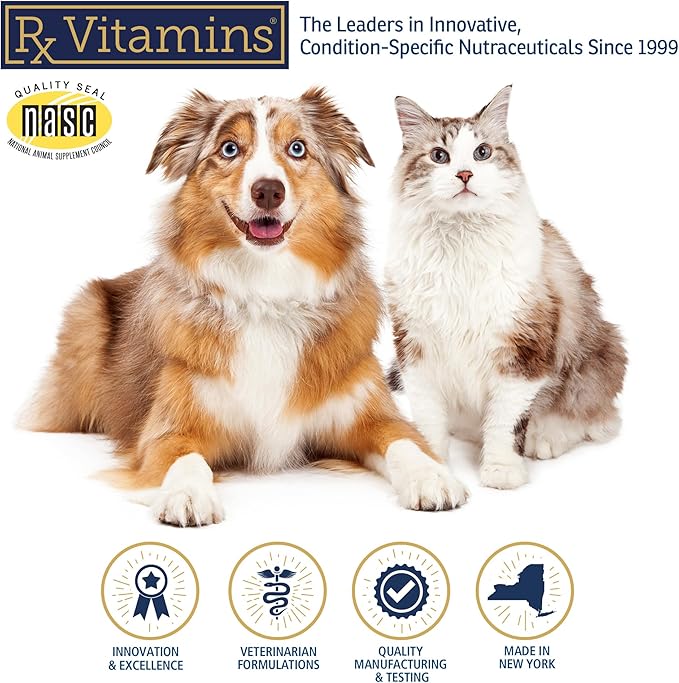 Rx Vitamins Amino B-Plex Cat & Dog Supplement - Vitamin B Complex Liquid Plus Amino Acids for Dogs & Cats - Appetite Booster and Cat & Dog Weight Gainer - Supplements & Vitamins - 8 oz-Mewly Pet