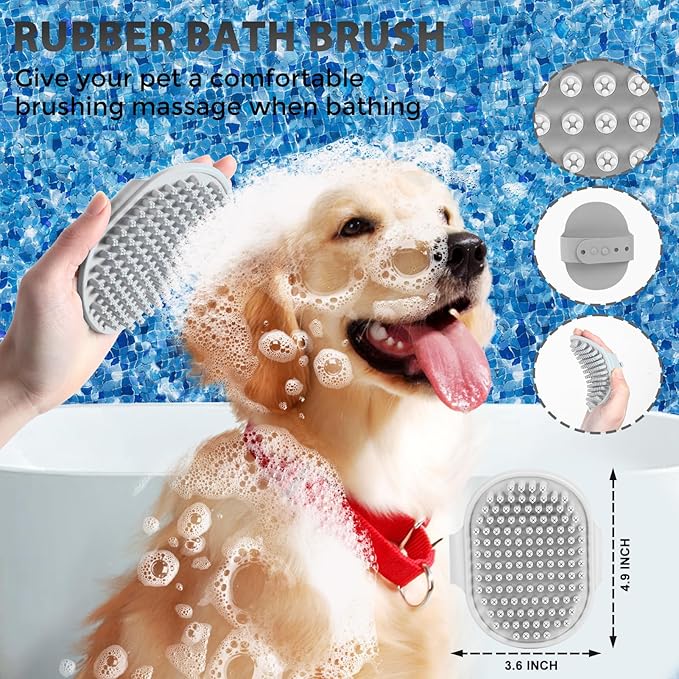 5 PCS Dog Grooming Brush Kit – Self Cleaning Slicker Brush for Shedding Short & Long Haired Dogs & Cats. Removes Loose Fur, Undercoat, Mats, Tangles. Suit for Small, Medium & Large Pets. Blue-Mewly Pet