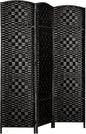 Rose Home Fashion 6 ft Tall Room Divider, Room Dividers and Folding Privacy Screens, 15.7in Privacy Screen 3 Panel Partition Temporary Wall Separation for Private, Black