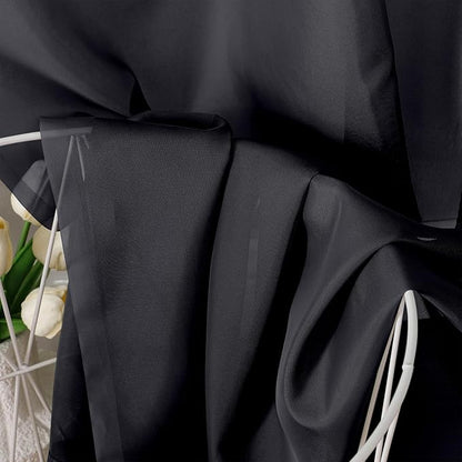 OVZME Black Sheer Curtains 84 Inches Long 2 Panel Sets, Solid Color Lightweight Voile with Light Filter for Sliding Door, Living Room&Bedroom (W42 x L84, 1 Pair)
