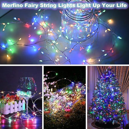 20 Pack Fairy Lights Battery Operated - 3 Speed Modes, 7Ft 20 LED String Twinkle Lights, Waterproof Copper Wire, Mini Firefly Light for Mason Jars Vases Christmas Decor, Multi-Colored