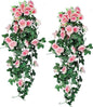 RECUTMS 2PCS Artificial Hanging Flower 3.3Ft Fake Garland for Home Room Garden Wedding Indoor Outdoor Decoration (Champagne)