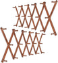 WEBI Accordion Wall Hanger,Expandable Wooden Hat Rack for Wall Mounted Coat Rack,Accordion Hat Hooks Holder for Baseball Caps,17 Peg,Rustic Brown,2 Packs