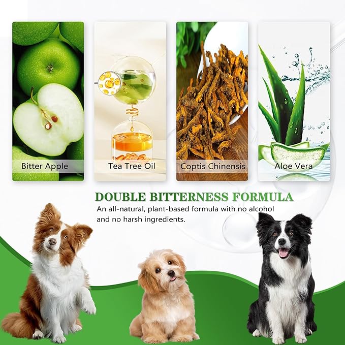 vyaji 5.07 Oz Bitter Apple Spray for Dogs to Stop Chewing - Natural Ingredients No Chew Spray for Dogs - Bitter Sprays for Dog - Alcohol-Free & Cruelty-Free - Safeguard Beloved Furniture, Green-Mewly Pet