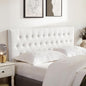 Tufted Upholstered Headboard Twin Size, Solid Wood Head Board with Durable Metal Legs, Adjustable Height Twin XL headboard from 37” to 51” Fabric Headboard in Modern Button Design, White