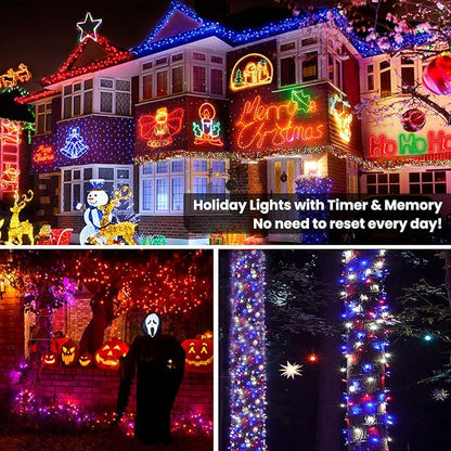 Brizled Color Changing Halloween Lights, 66ft 200 LED RGB Christmas Lights Music Sync, 120+ Modes Remote Dimmable Outdoor Christmas Light, Mini Tree Light Indoor Plugin for Xmas Halloween Party Decor