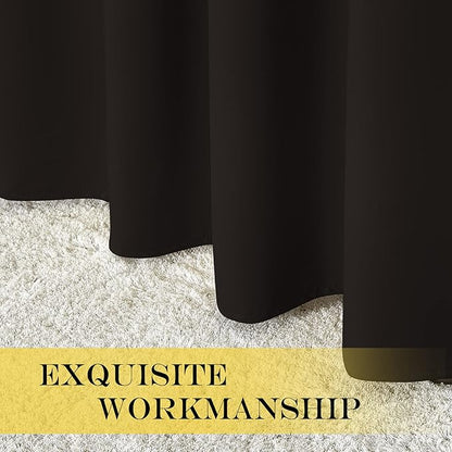 NICETOWN Patio Blackout Curtain Panels - Thermal Insulated Grommet Blackout Drapes Light Blinds Room Darkening Window Treatments for Villa/Cottage (2 Panels, W80 x L95, Toffee Brown)