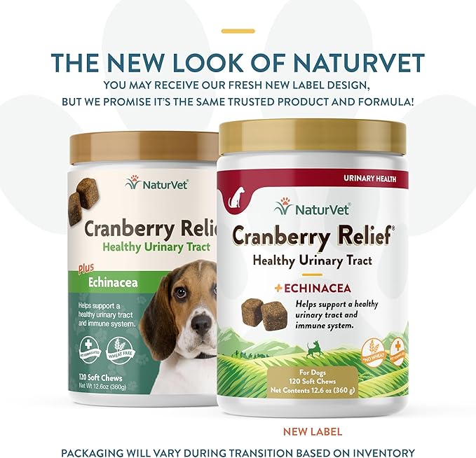 NaturVet – Cranberry Relief Plus Echinacea – Helps Support a Healthy Urinary Tract & Immune System – 120 Soft Chews-Mewly Pet
