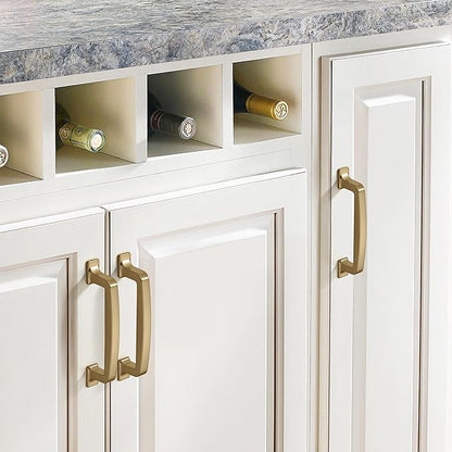 khtumeware 10 Pack 6-1/4 Inch Cabinet Handles - Champagne Bronze Cabinet Pulls & Warm Brass Drawer Pulls