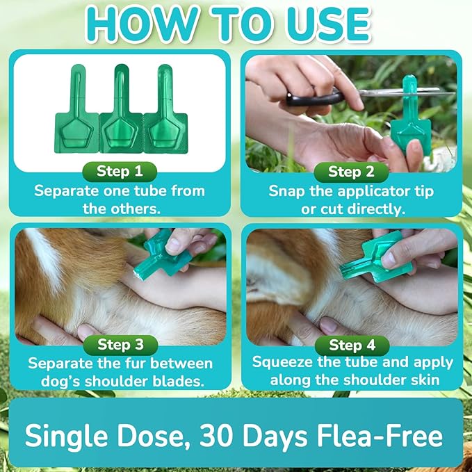 Flea and Tick Prevention for Small Dogs, 6-Month Supply Dog Flea and Tick Treatment Drops, Topical Fast-Acting Dog Flea Treatment for Small Dogs Up to 5 to 22 lbs-Mewly Pet