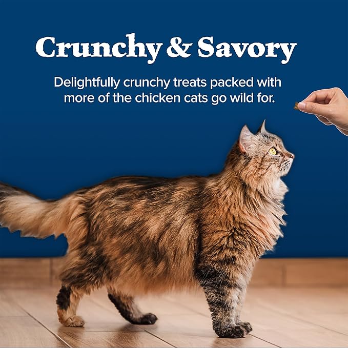 Blue Buffalo Wilderness Crunchy Cat Treats, Grain-Free Treats for Cats Made with Natural Ingredients, Great for Training, Tasty Chicken Flavor, 12-oz. Tub-Mewly Pet