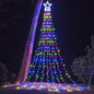 FUNIAO (New) Christmas Lights, Outdoor Christmas Decorations, 320 LED Waterfall String Lights, 8 Light Modes Chrsitmas Lights with 12" Star Tree Topper for Yard, Wedding, Party, New Year (Multicolor)