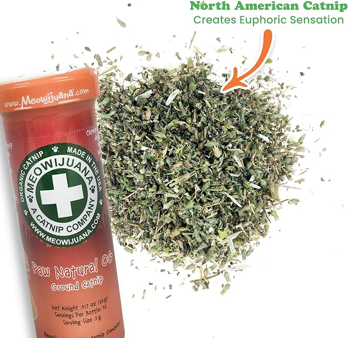 Meowijuana Purrple Passion Cat Nip - Premium Organic Blend of Catnip for Cats & Silvervine, Stimulates Playful Behavior, 26g, Natural Wellness Gift for Cat Lovers-Mewly Pet