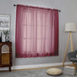 Chyhomenyc Burgundy Sheer Curtains 63 Inches Long 2 Panels Set, Light Filtering Voile Window Drapes for Bedroom Living Room, 42Wx63L Inch, Burgundy, 2PCS