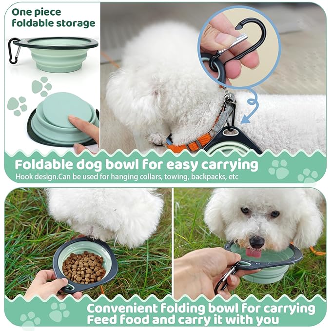 8-in-1 Pet Grooming Kit for Dogs & Cats - Includes Slicker Brush, Nail Clippers, Comb, Scissors, Toothbrush & Collapsible Bowl - Deshedding, Hair Trimming & Care Set, Travel Bag-Mewly Pet