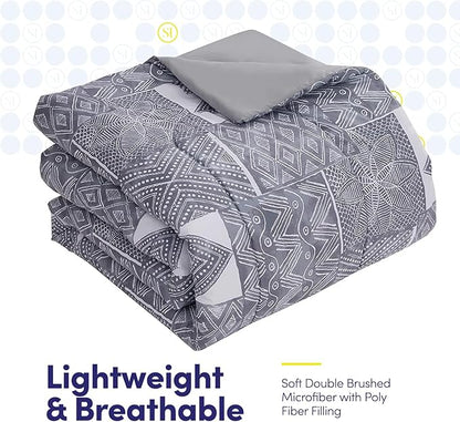 Sweet Home Collection 7 Piece Comforter Set Bag Solid Color All Season Soft Down Alternative Blanket & Luxurious Microfiber Bed Sheets, Tulsa, Full