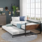 ZINUS Suzanne Bamboo and Metal Daybed with Trundle, Mattress Foundation with Steel Slat Support, Easy Assembly, Twin