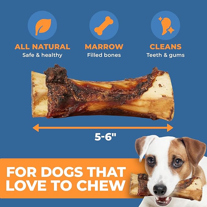 Beef Bone Marrow Dog Treats - Long Lasting Dog Bones for Aggressive Chewers - All-Natural Marrows Treats for Dogs - High-Protein Marrow Bones for Dogs Small, Medium, Large & Extra Large-Mewly Pet