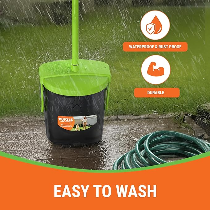 Dog Pooper Scooper with Bag Attachment, 40" Long Handle Pooper Scooper for Large Dogs, Dog Poop Scoop for Yard, Large Capacity Swivel Bin and Rake, Lavender Scented Bags (Green)-Mewly Pet