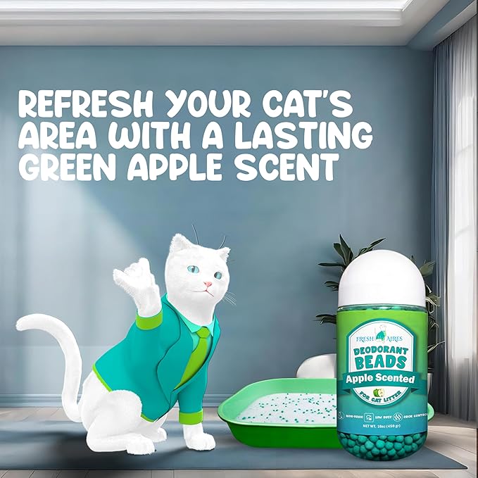 Deodorant Beads - Area Deodorizer for Cat Litter Boxes, Low-Dust, Non-Toxic, Superior Odor Control, Pet-Safe, Cleaner Air-Mewly Pet