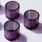 VOHO Large Votive Candle Holders for Table Centerpiece, 6pcs Purple Glass Ribbed Candle Holder for Halloween Decorations, Vintage Tealight Candle Holder for Baby Shower/Easter/Diwali(2.75"W x 2.56"H)