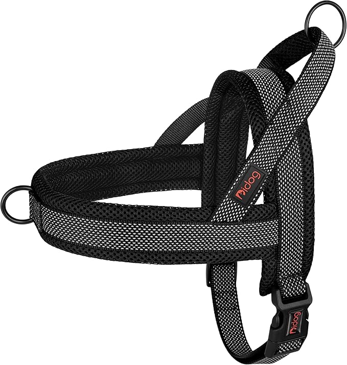 Didog No Pull Dog Harness with Breathable Mesh Padded, Full Reflective & Quick Fit Adjustable Vest Harness, Easy for Training Walking for Small & Medium and Large Dogs (Black, M:Chest 21-26")-Mewly Pet