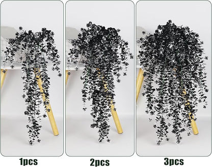 RECUTMS Artificial Hanging Plants Fake Hanging Plant Faux Hanging Plants UV Resistant Plastic Plants for Indoor Outdoor Room Wall Wedding Patio Porch Decor(Black White)